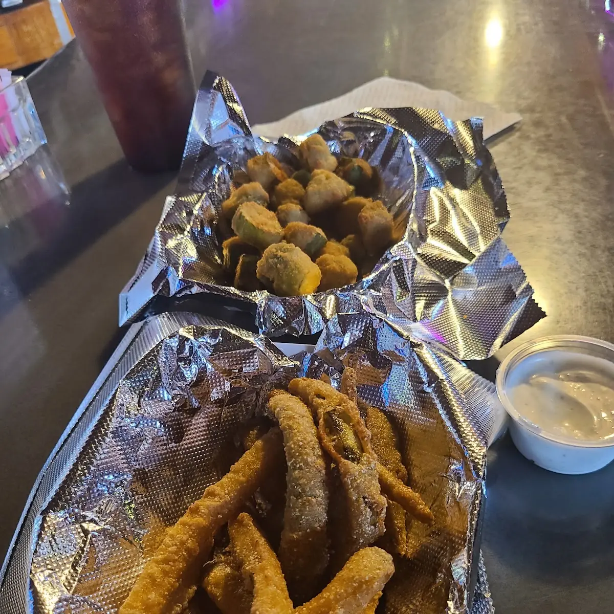 Fried OCRA and Spicy Pickles