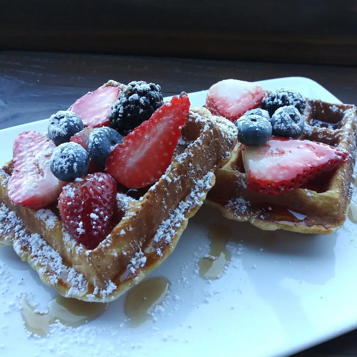 Waffles with Fresh Fruits