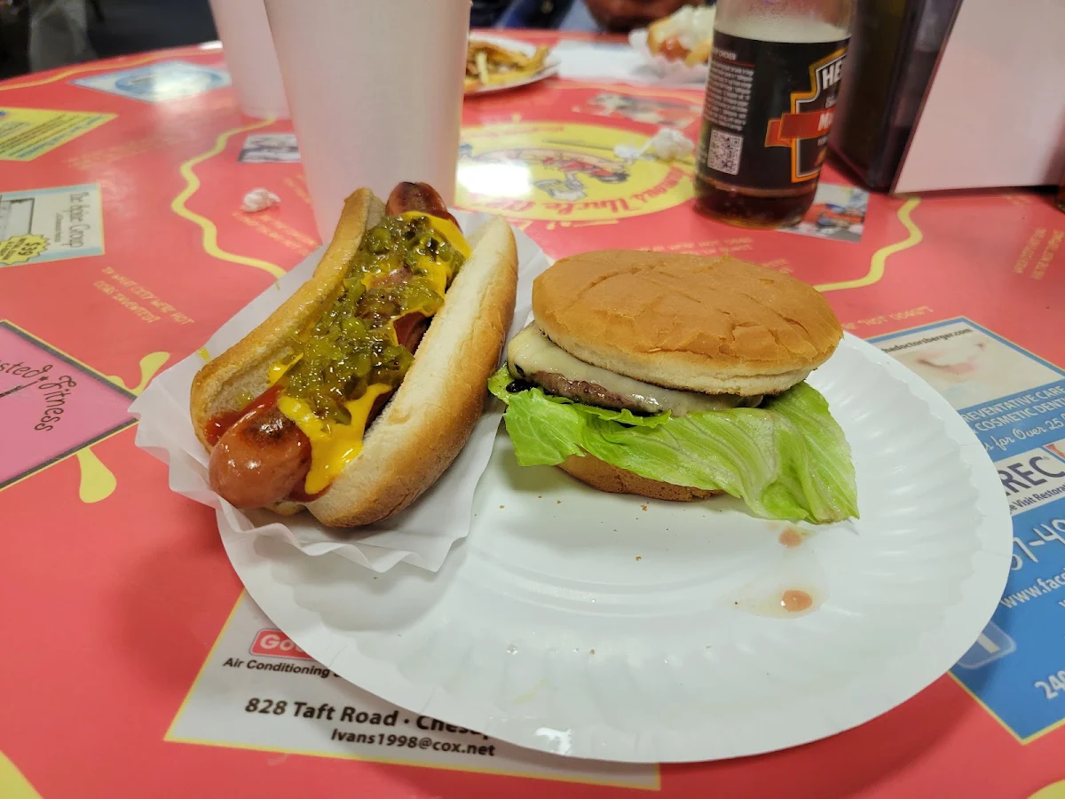 Cheeseburger and Hot Dog