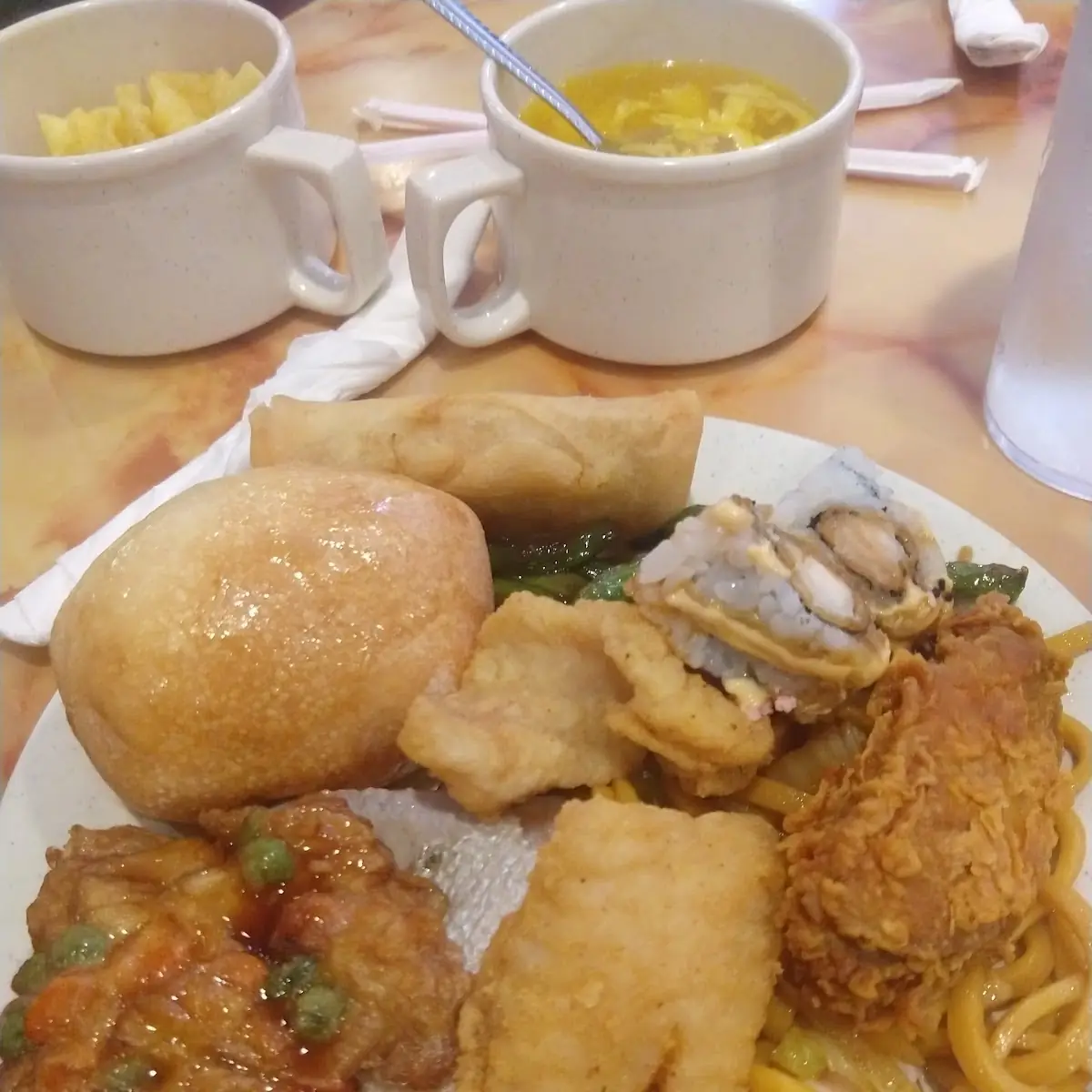 Fried Chicken Lo Mein Crab Rangoon