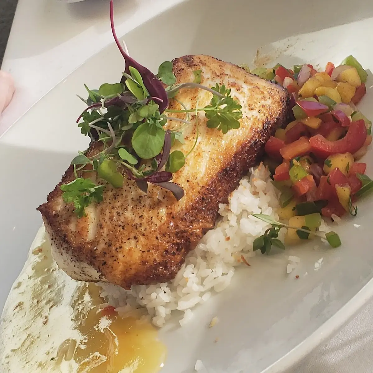 Pan Seared Striped Sea Bass