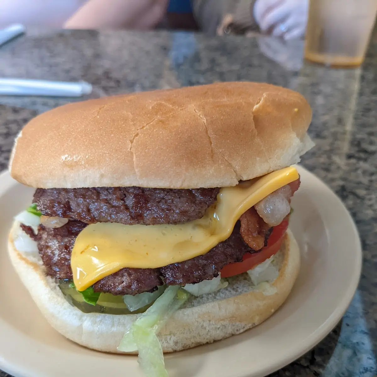 Double Bacon Cheeseburger and Fries