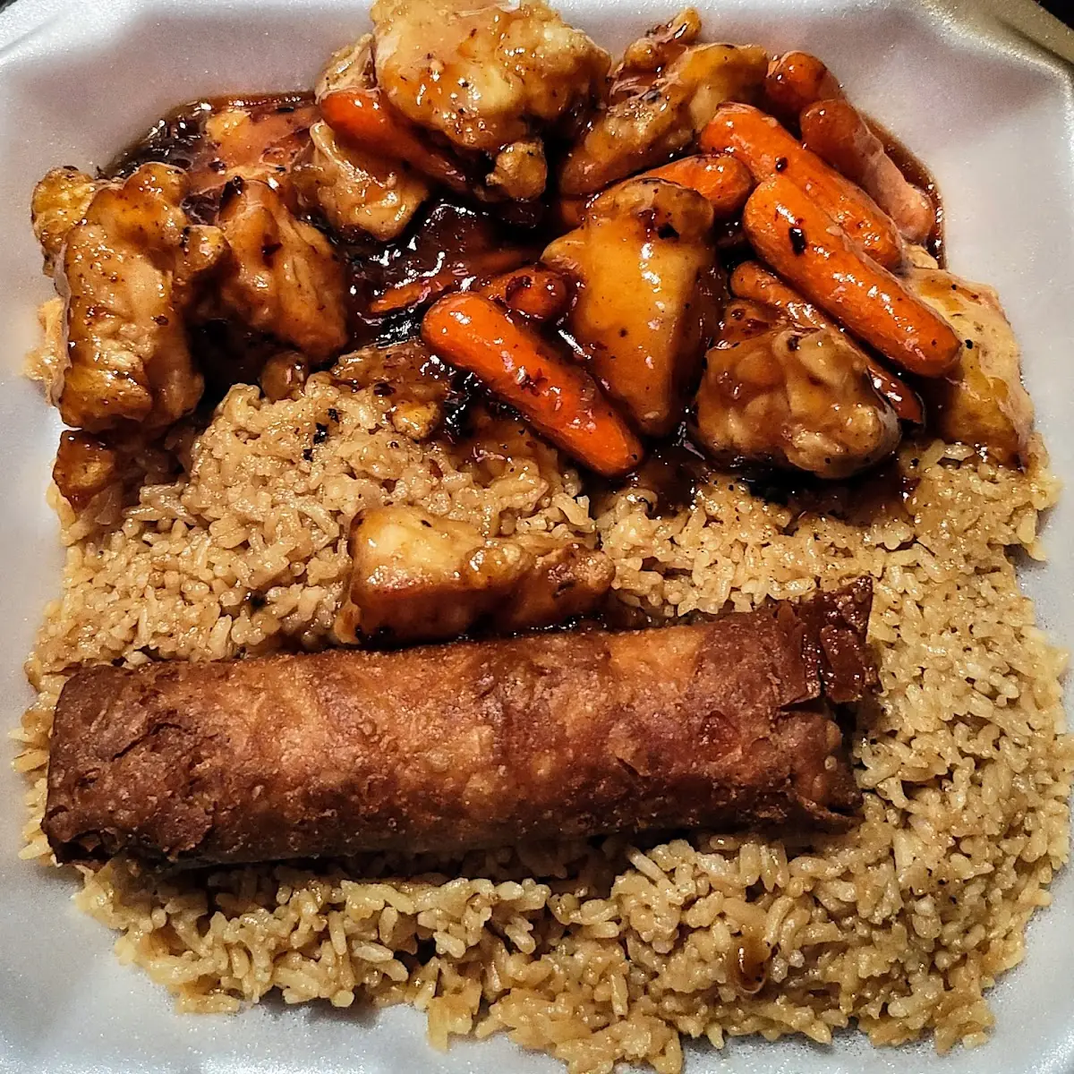 Egg Roll Chicken Carrots and Rice