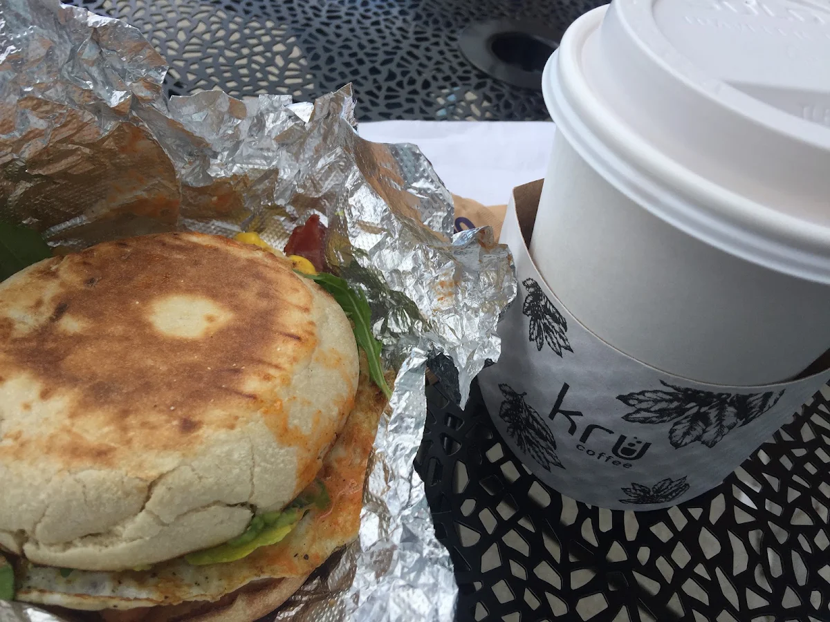 Breakfast Sandwich and Coffee