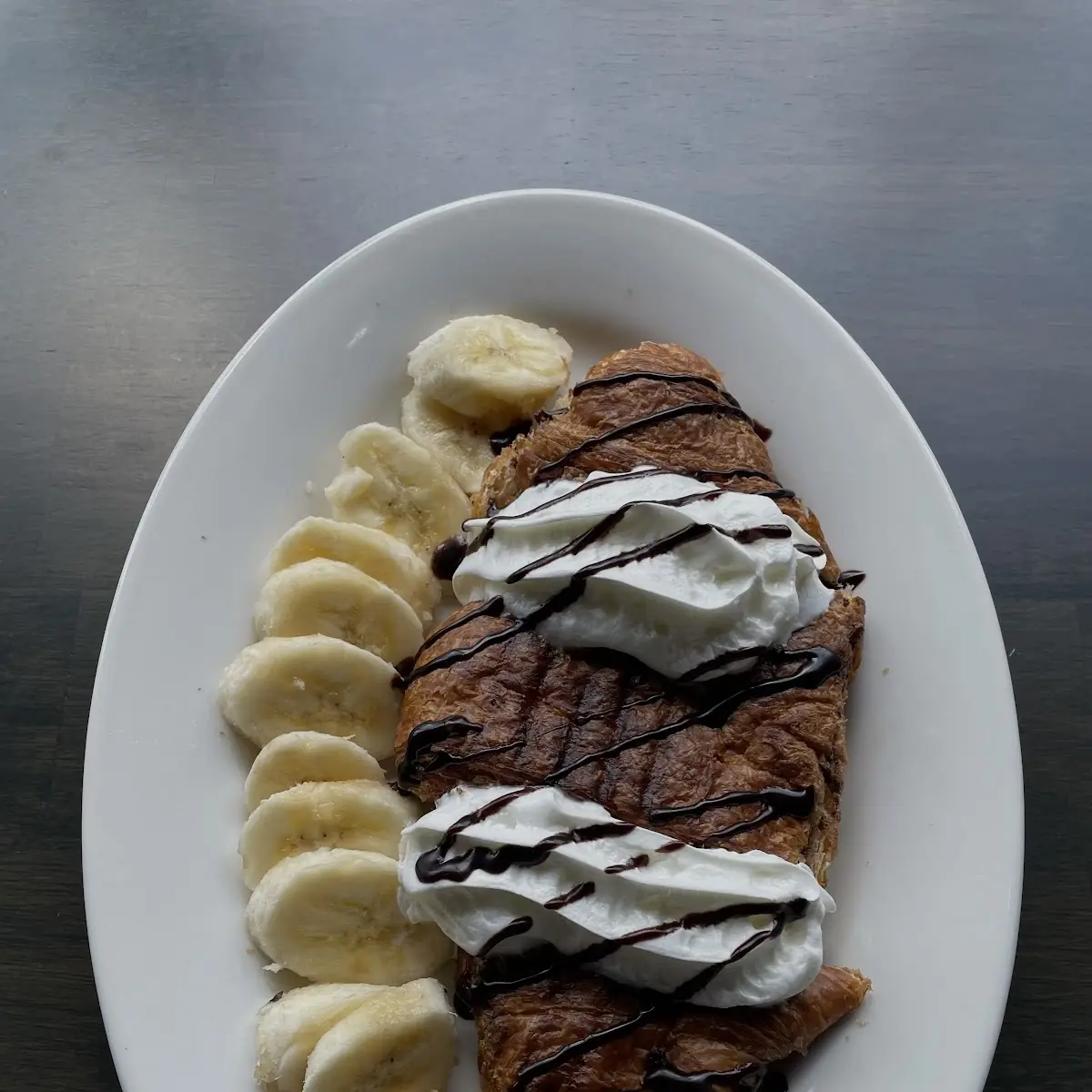 Chocolate Croissant Platter Includes Banana & Whip