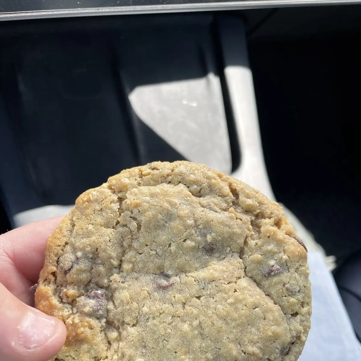 Half Eaten Chocolate Chip Cookie