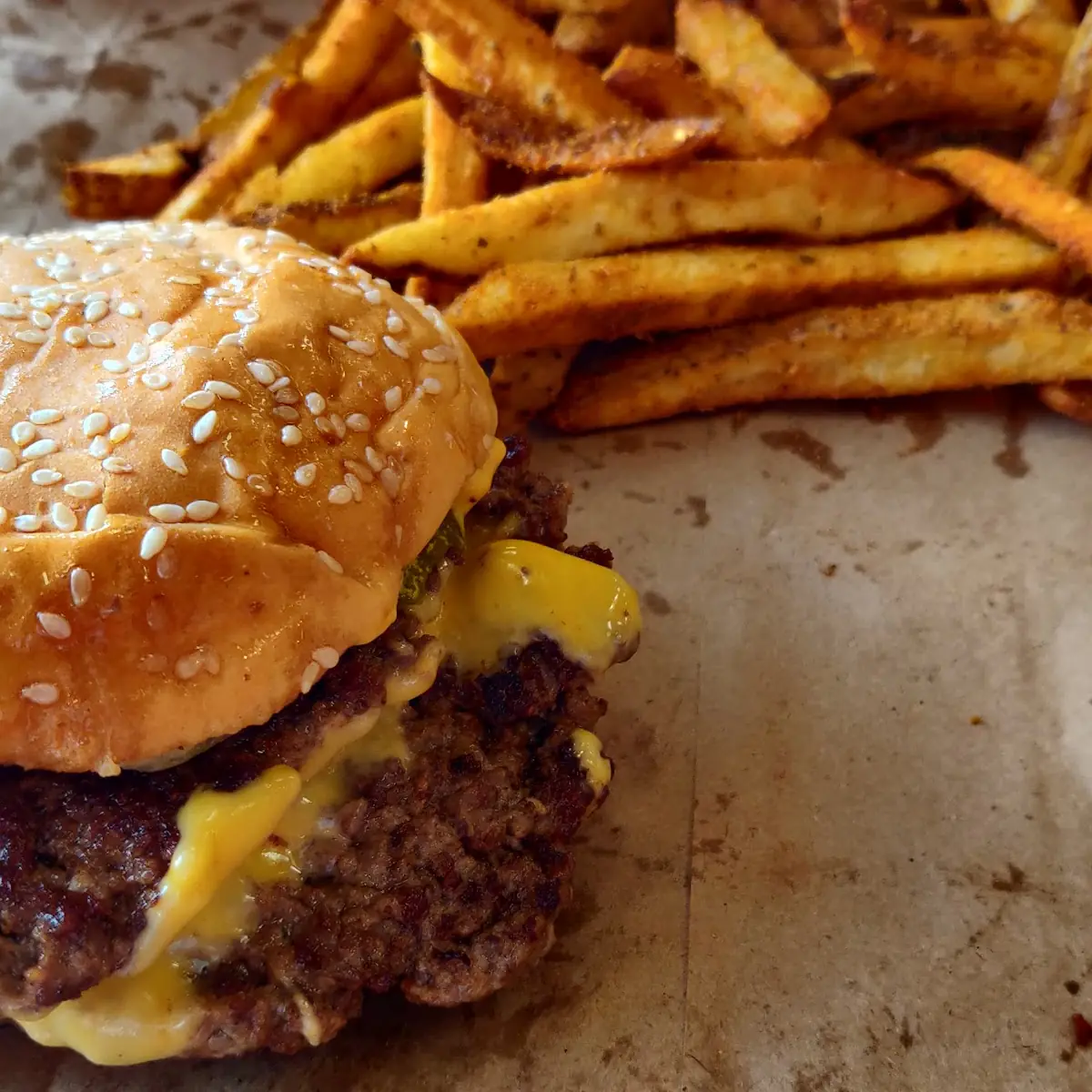 Double Cheeseburger and Cajun Style Fries