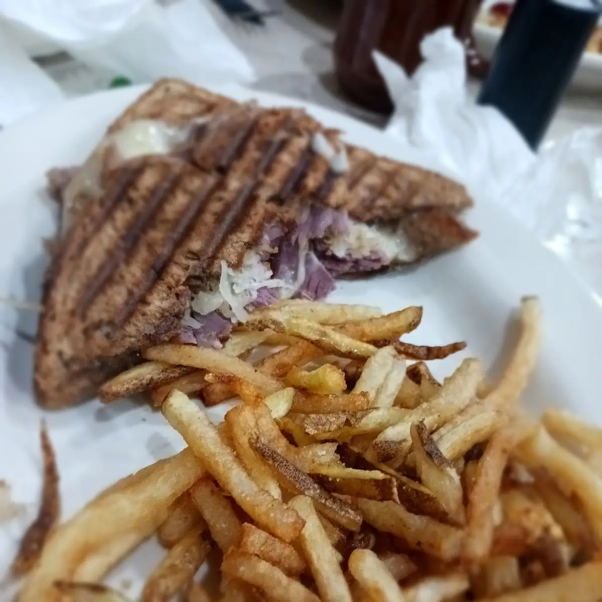 Reuben Panini and Fries