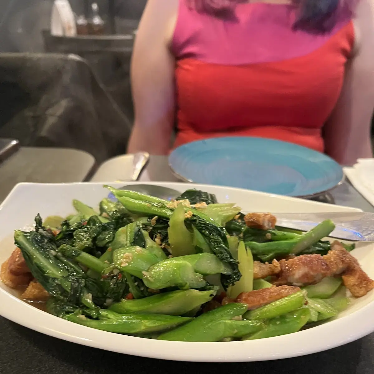 Crispy Pork Belly with Chinese Broccoli