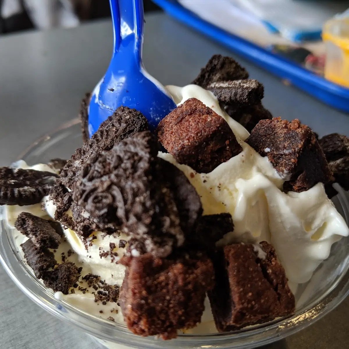 Frozen Custard with Oreo Cookies and Brownies