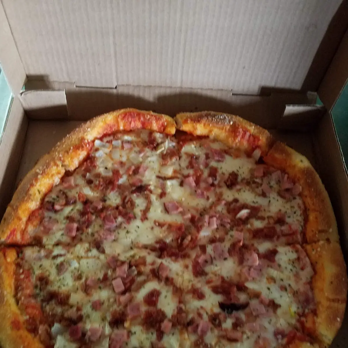 Large Ham Bacon & Onion Pizza