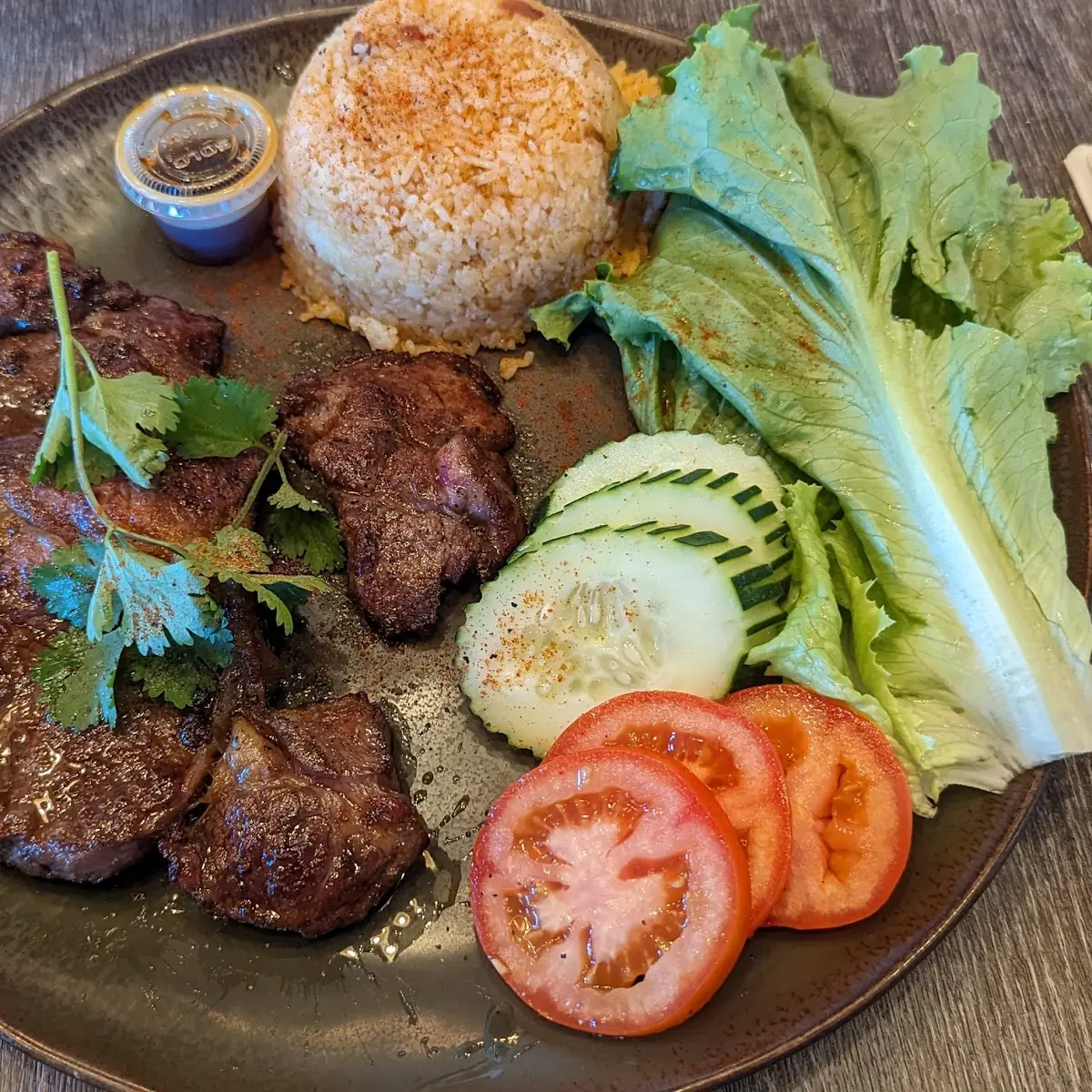 Rib Eye Steak with Red Rice