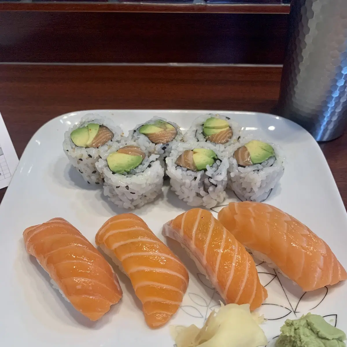 Salmon Sushi and Salmon Roll