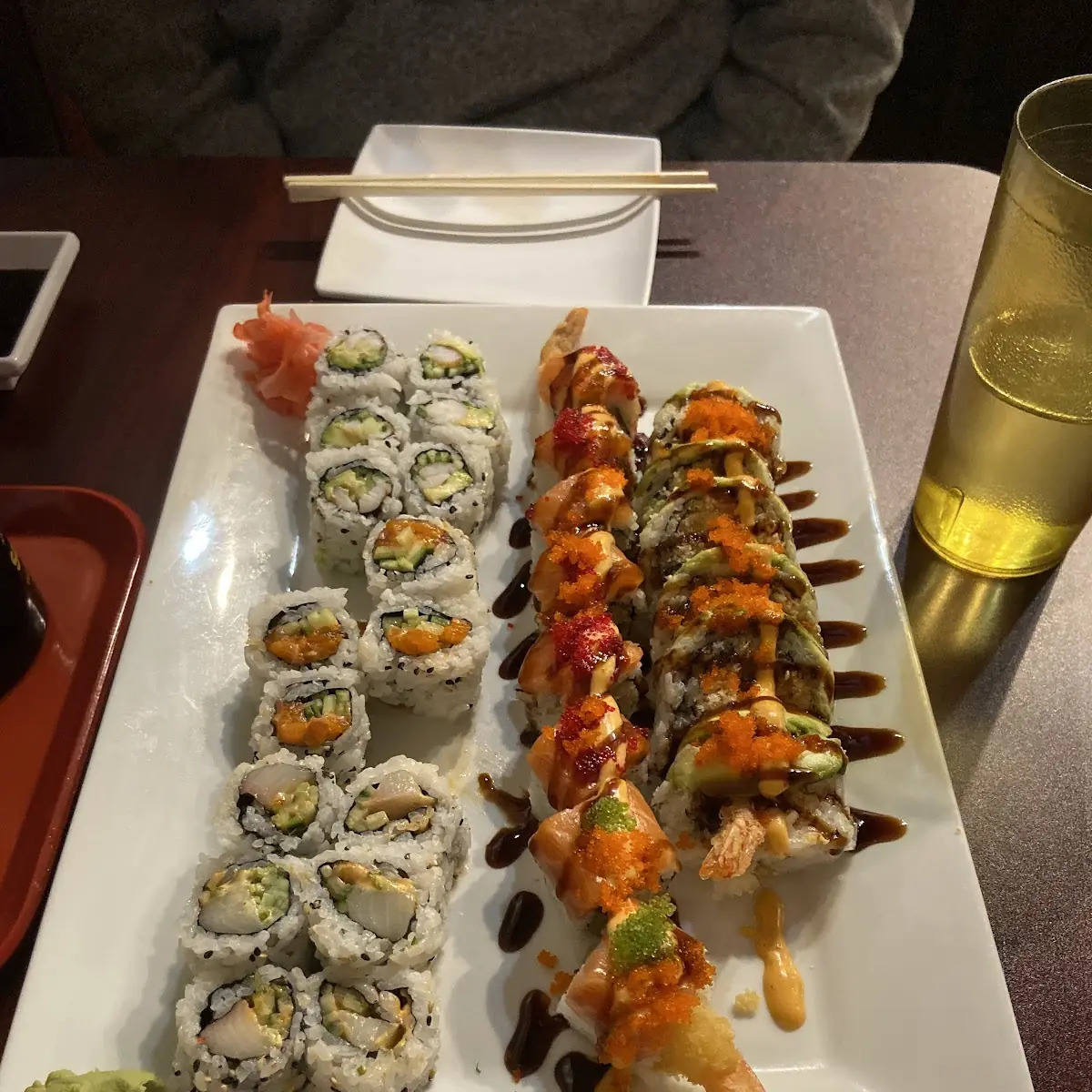 Spicy Dragon and Rainbow Roll