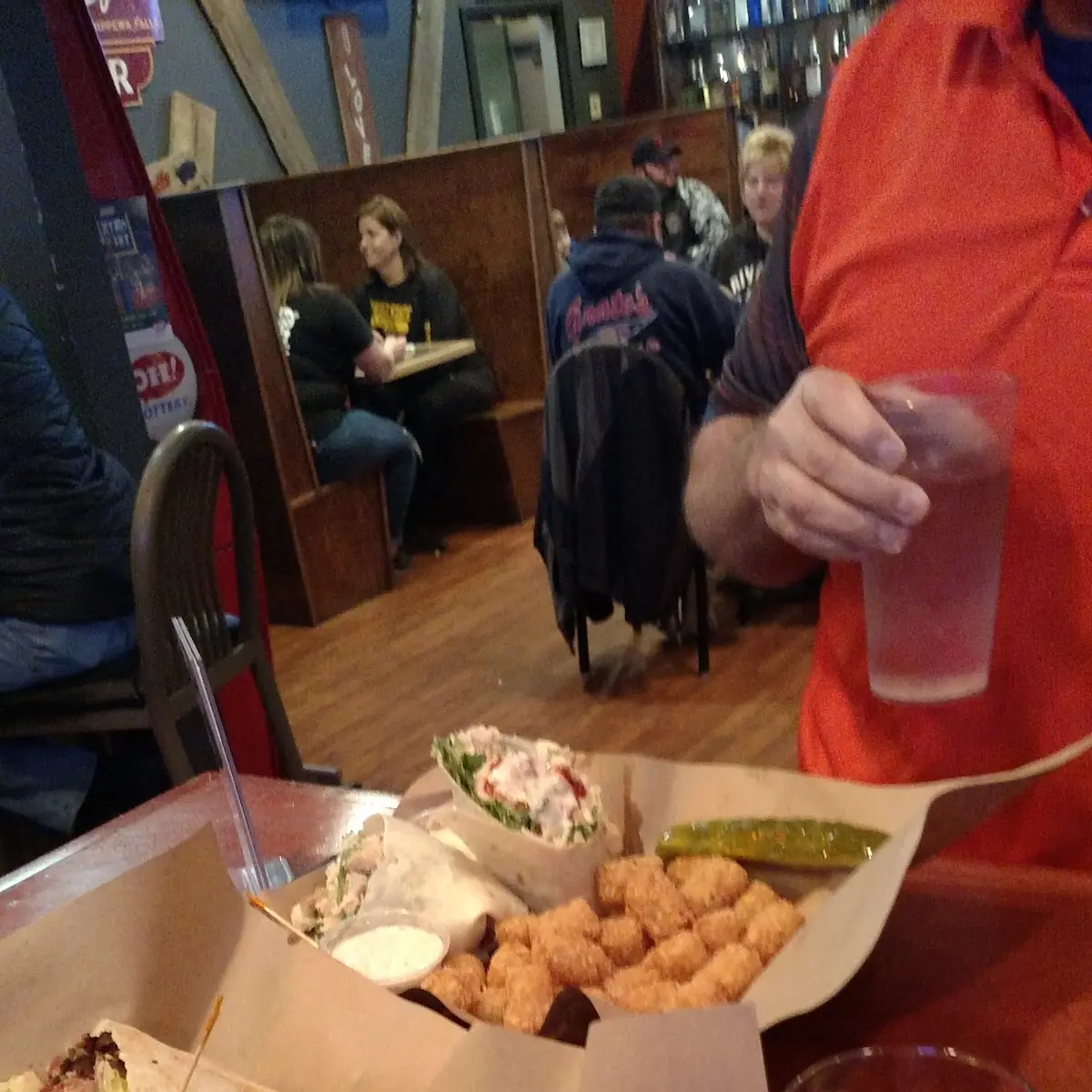 Chicken Wrap and Tater Tots