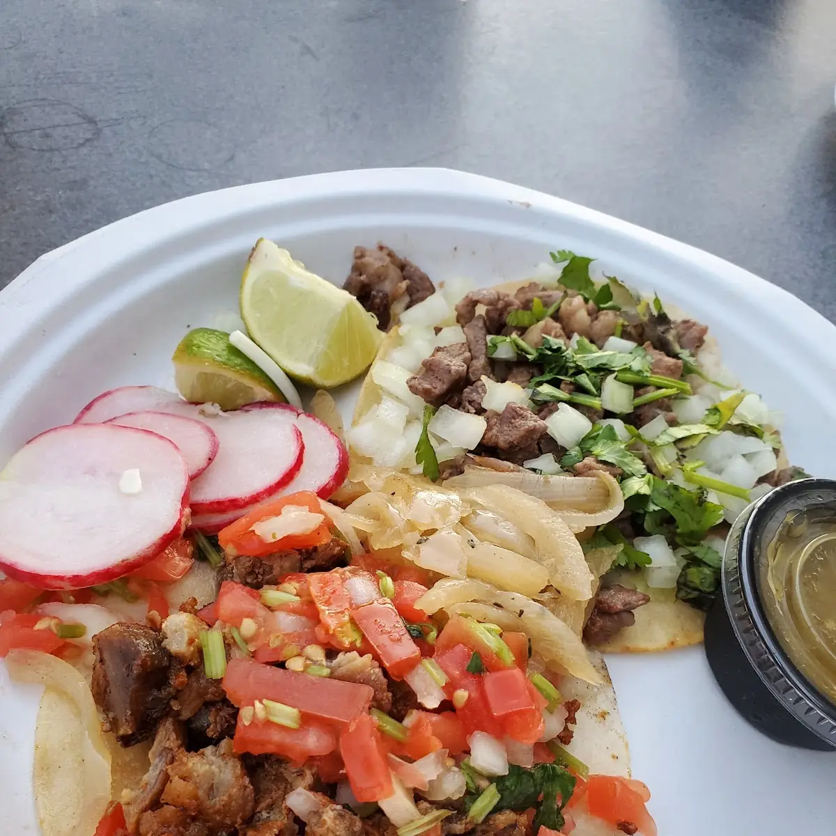 Chicharron and Carne Asada Tacos