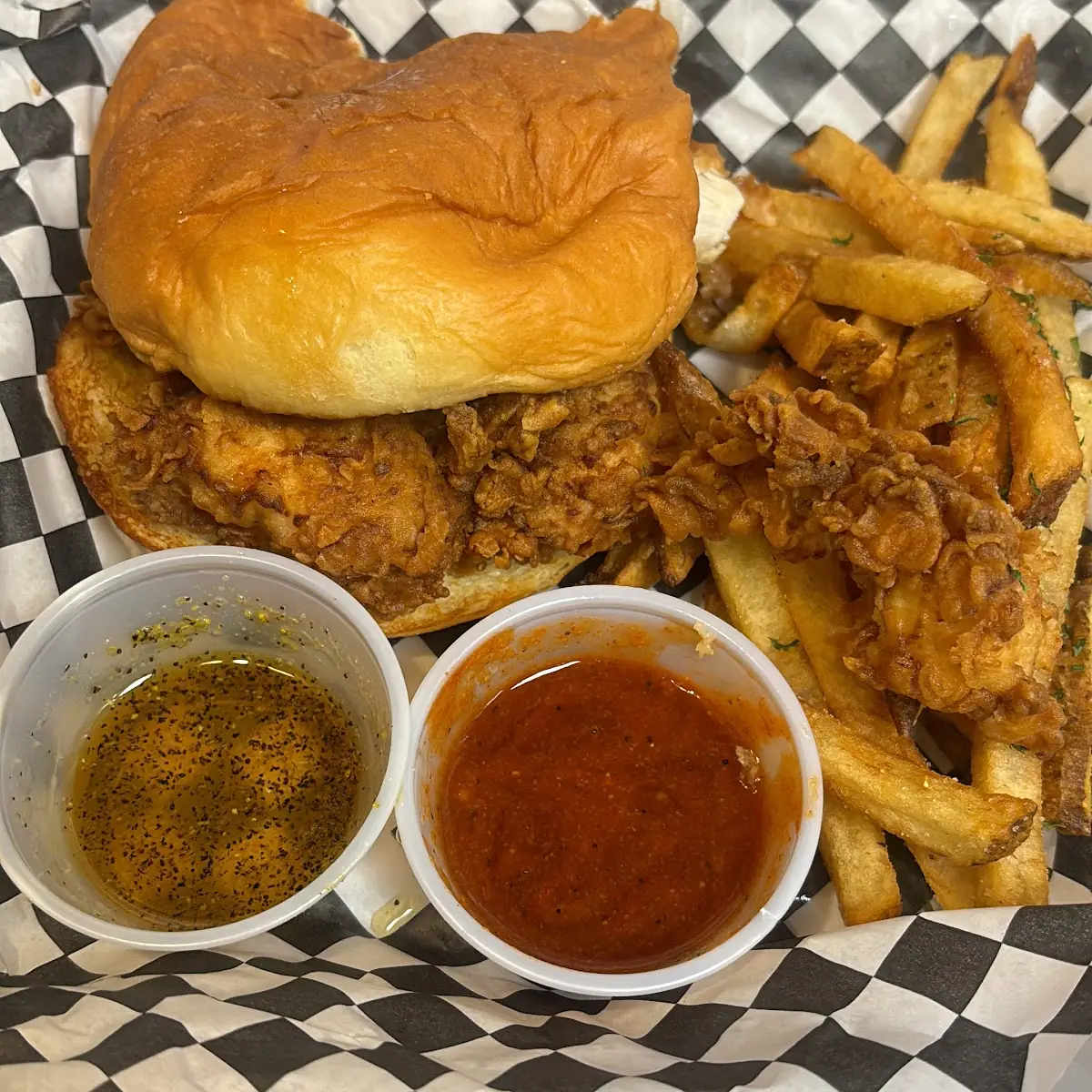 Fried Chicken Sandwich with Sauce