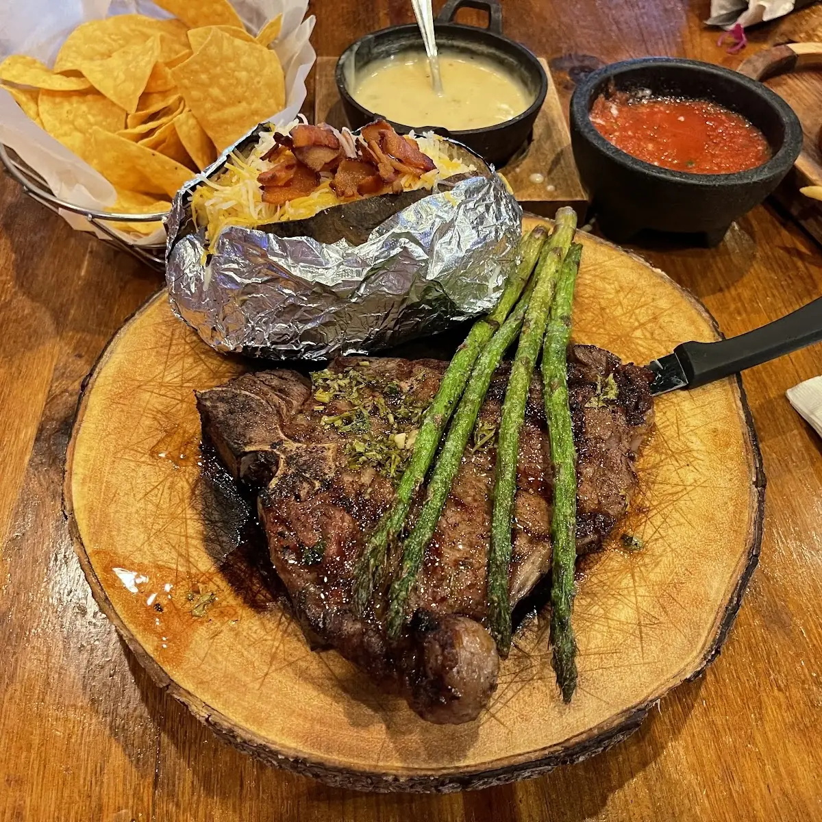 T Bone Steak with Loaded Baked Potato