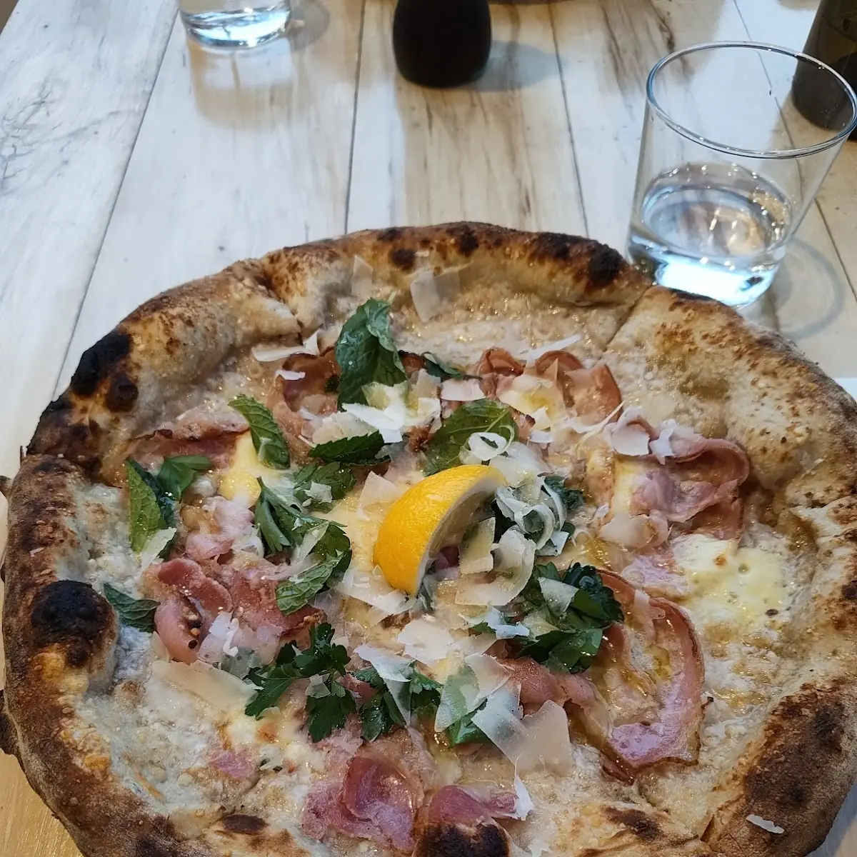 Prosciutto Pizza with Fresh Herbs