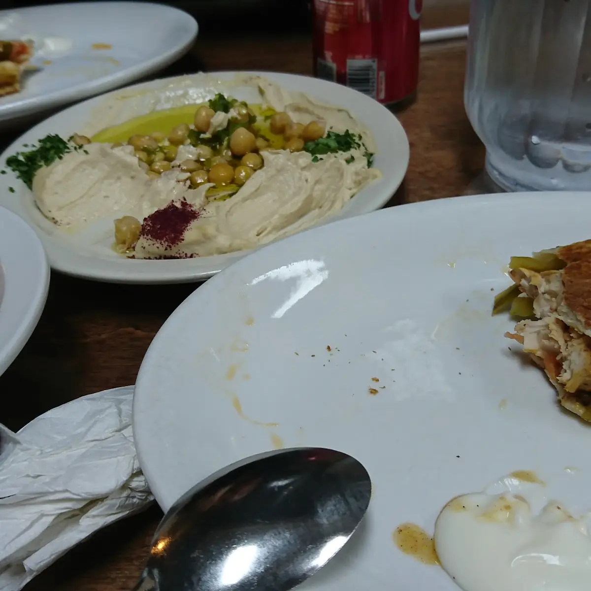 Chicken Shawarma Wrap and Hummus