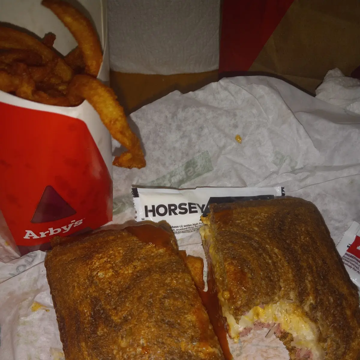 Corned Beef Reuben and Curly Fries