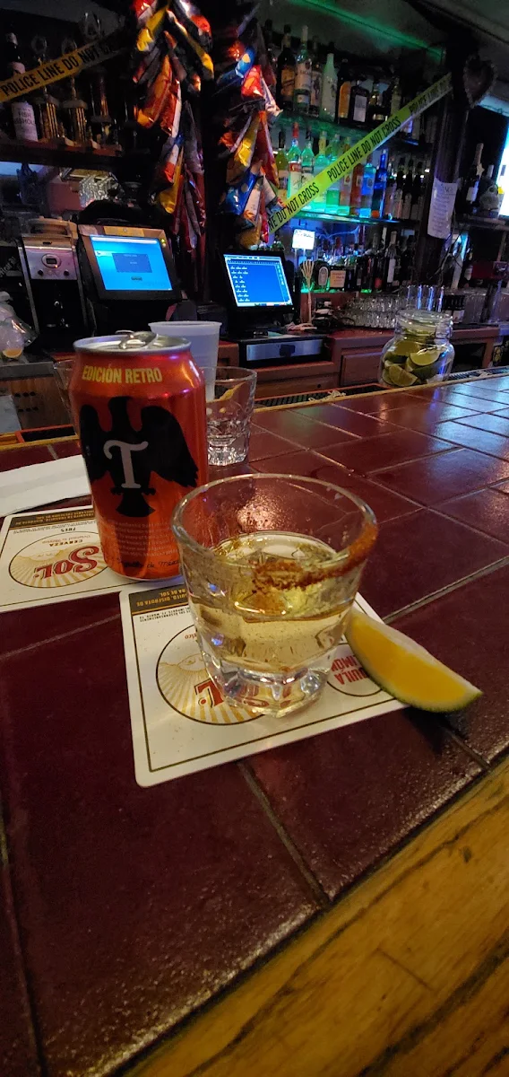 Tecate with a Cazadores Reposado
