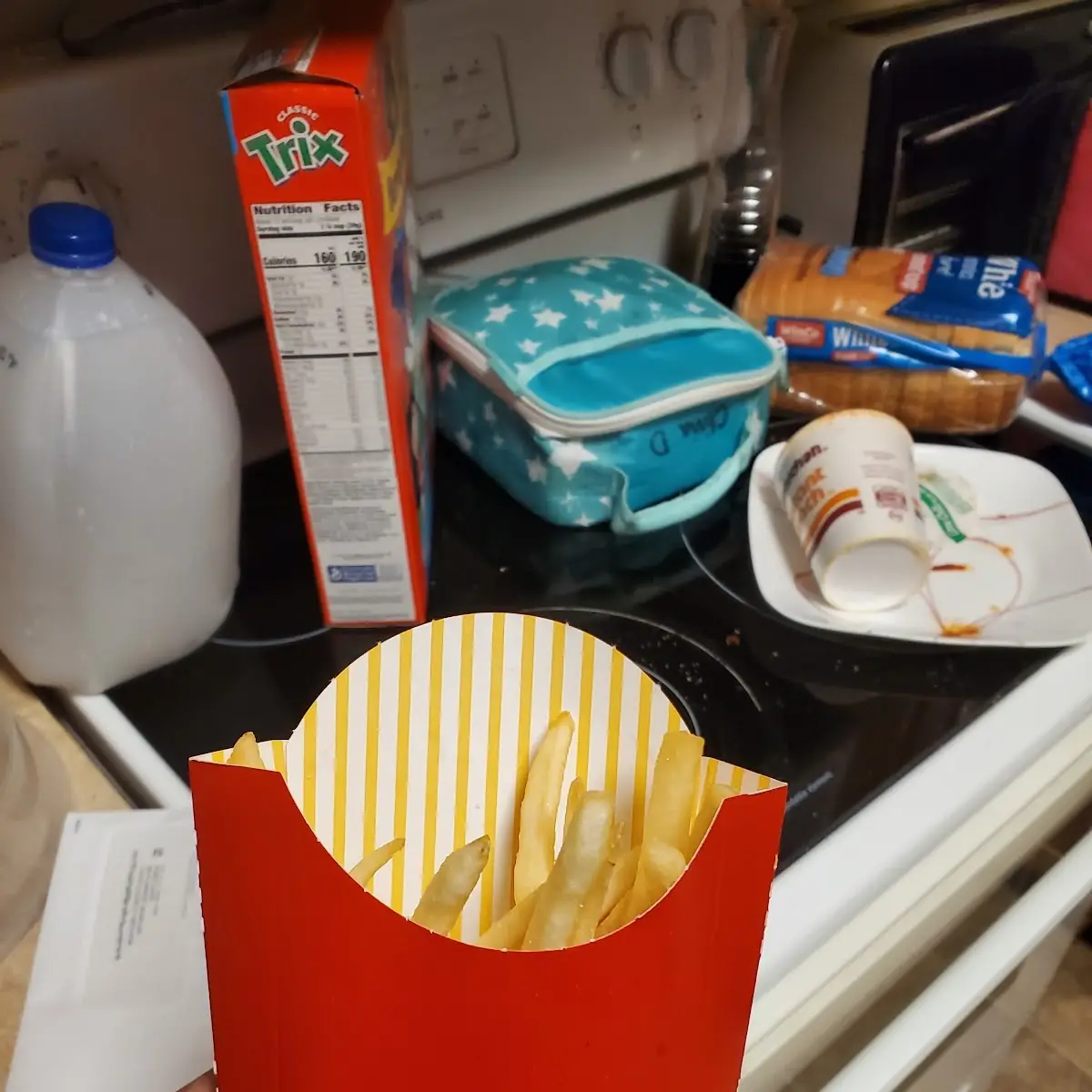 Medium Fries in a Large Container