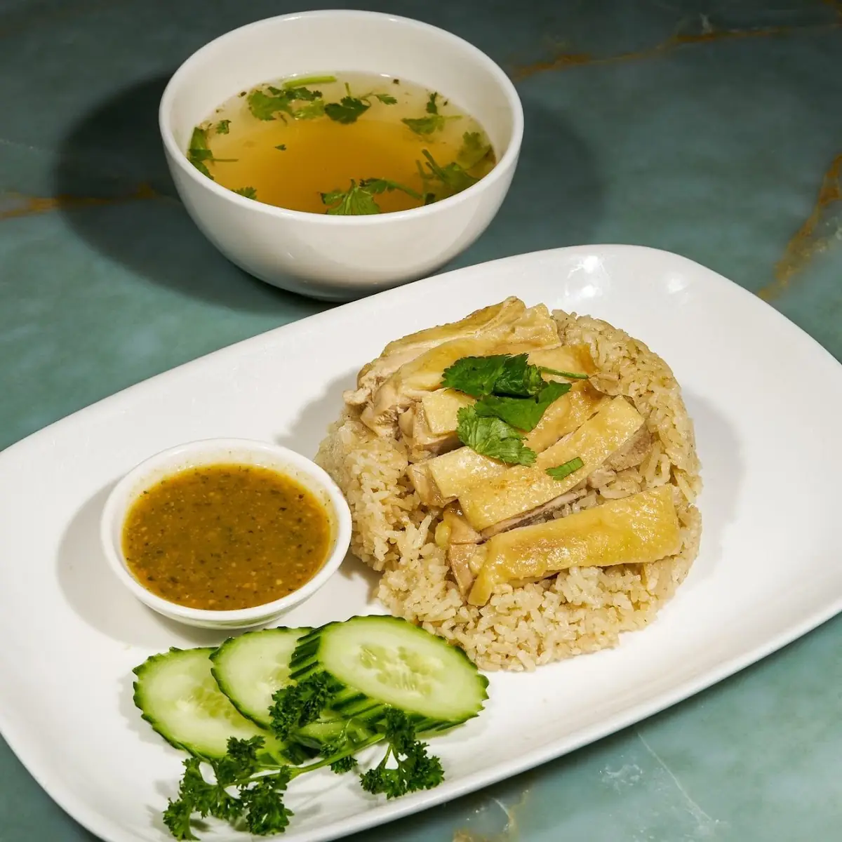Steamed Chicken and Dipping Sauces