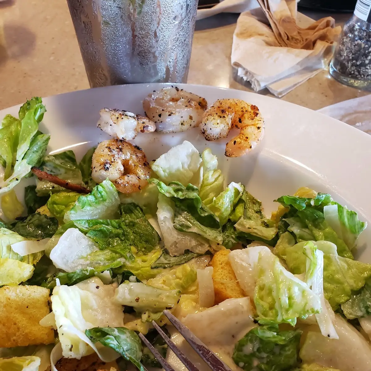 Caesar Salad with Shrimp