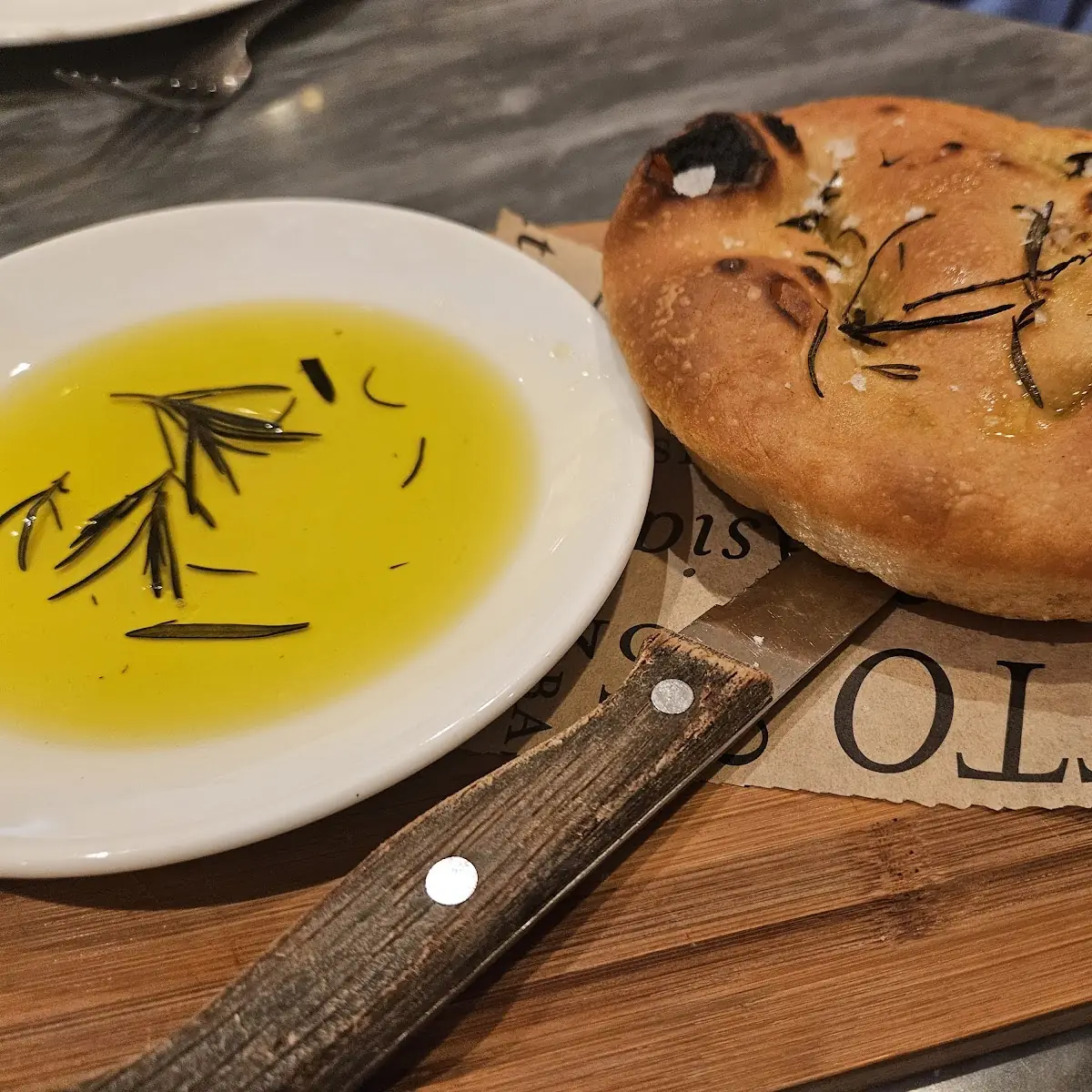 Focaccia Bread with Olive Oil Dip