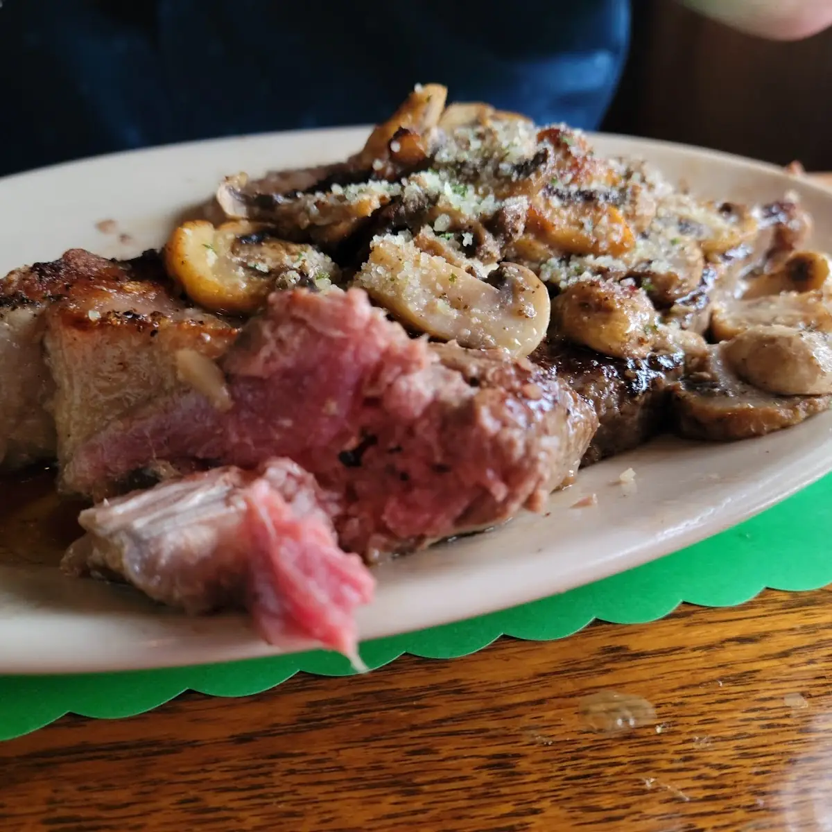 Really Rare Steak with Mushrooms