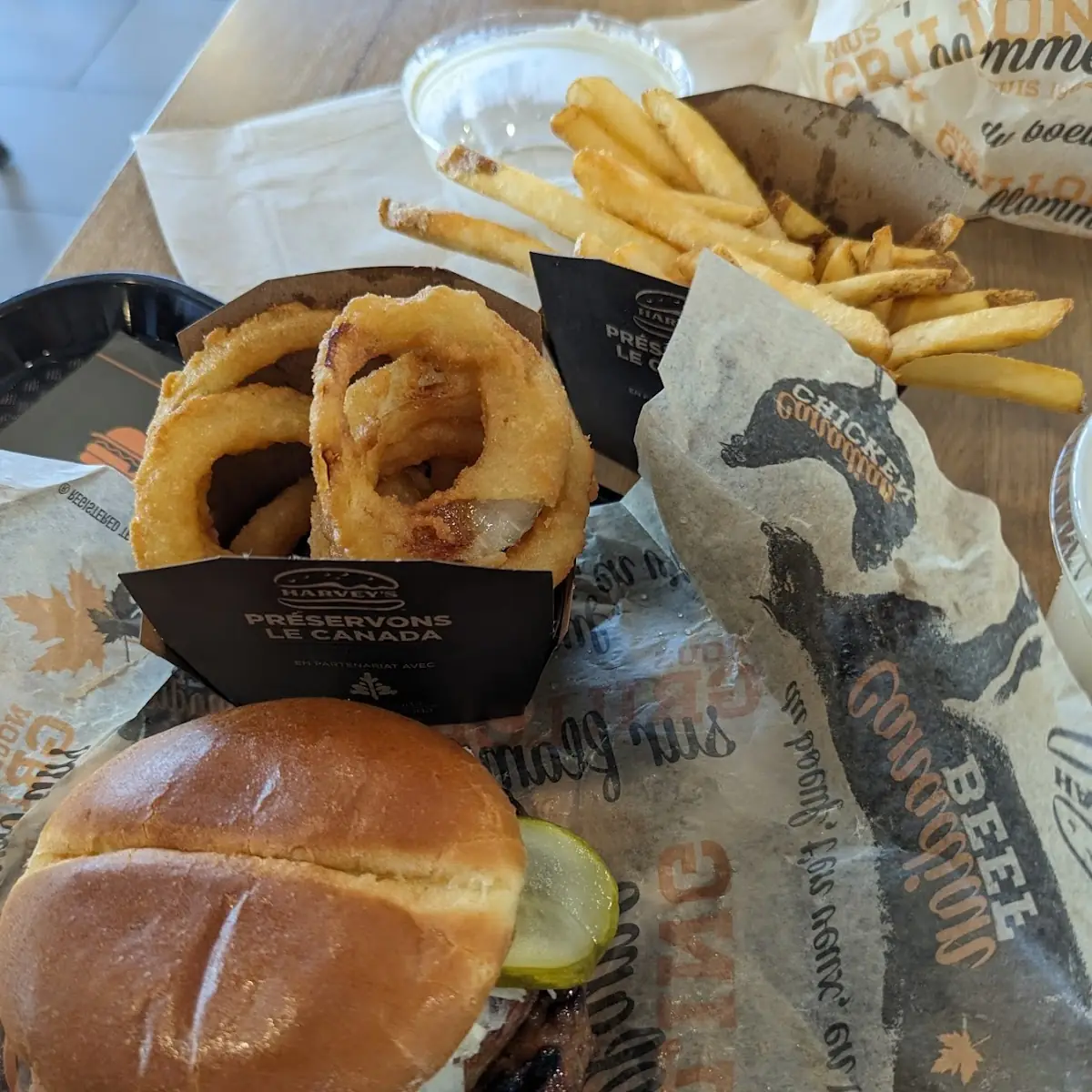 Onion Rings and Burger