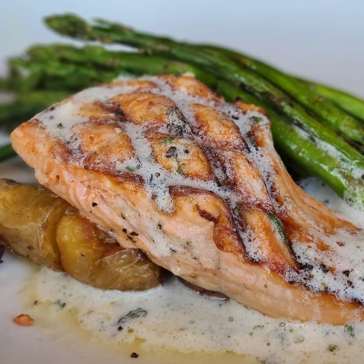 Grilled Salmon with Mashers