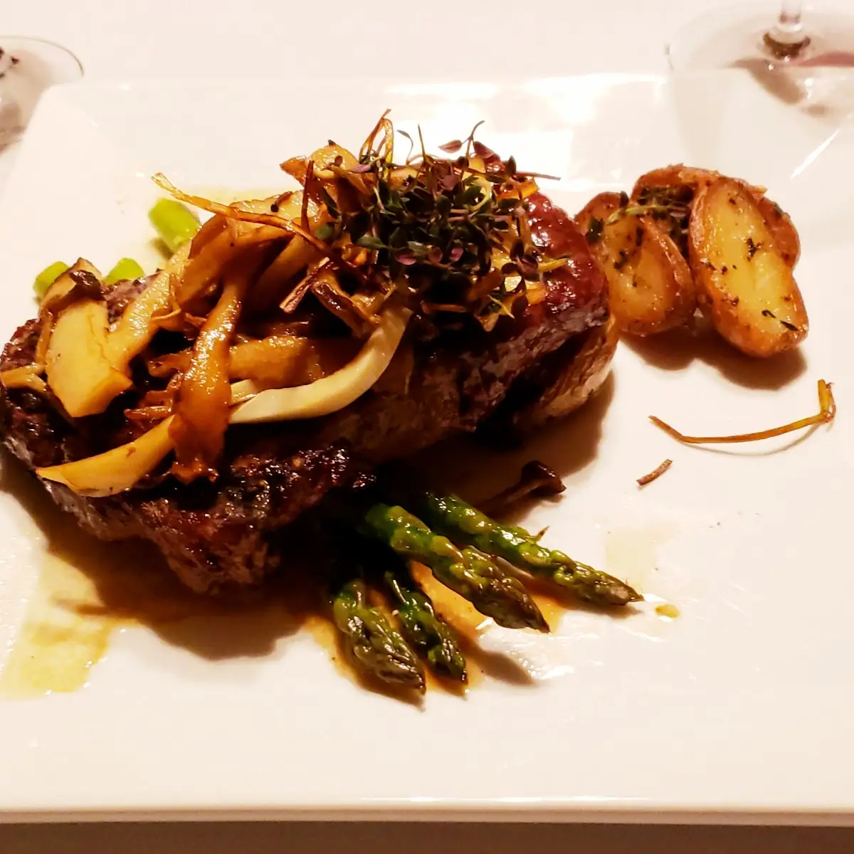 Bison Rib-Eye Steak with Fingerling Potatoes