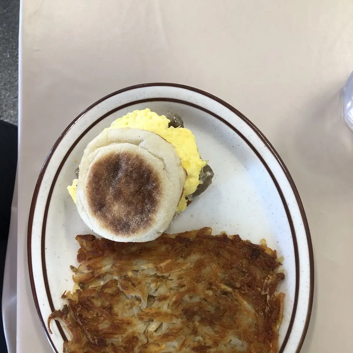Sausage Egg Muffin with Hash Browns