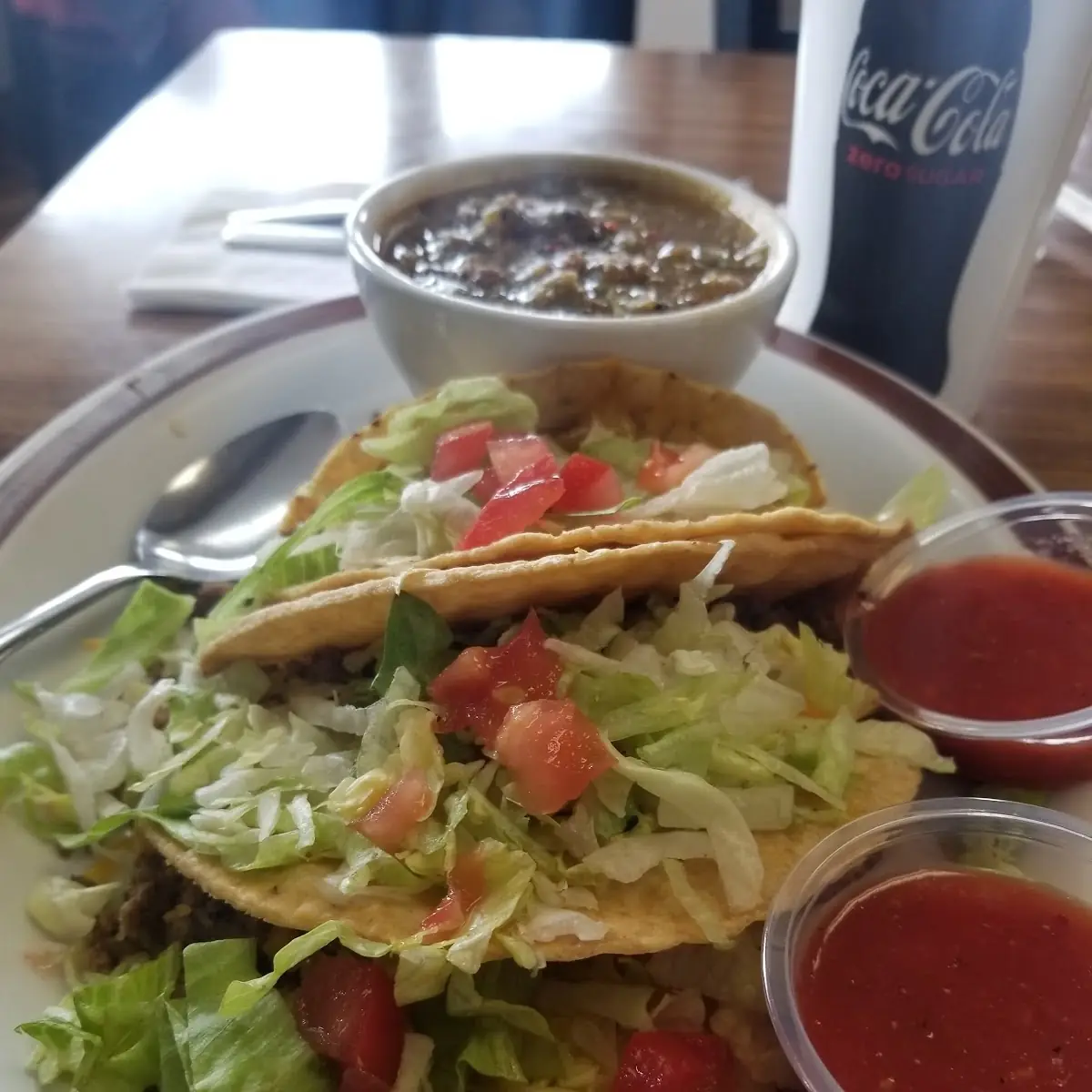 Beef Taco Plate with Green Chile