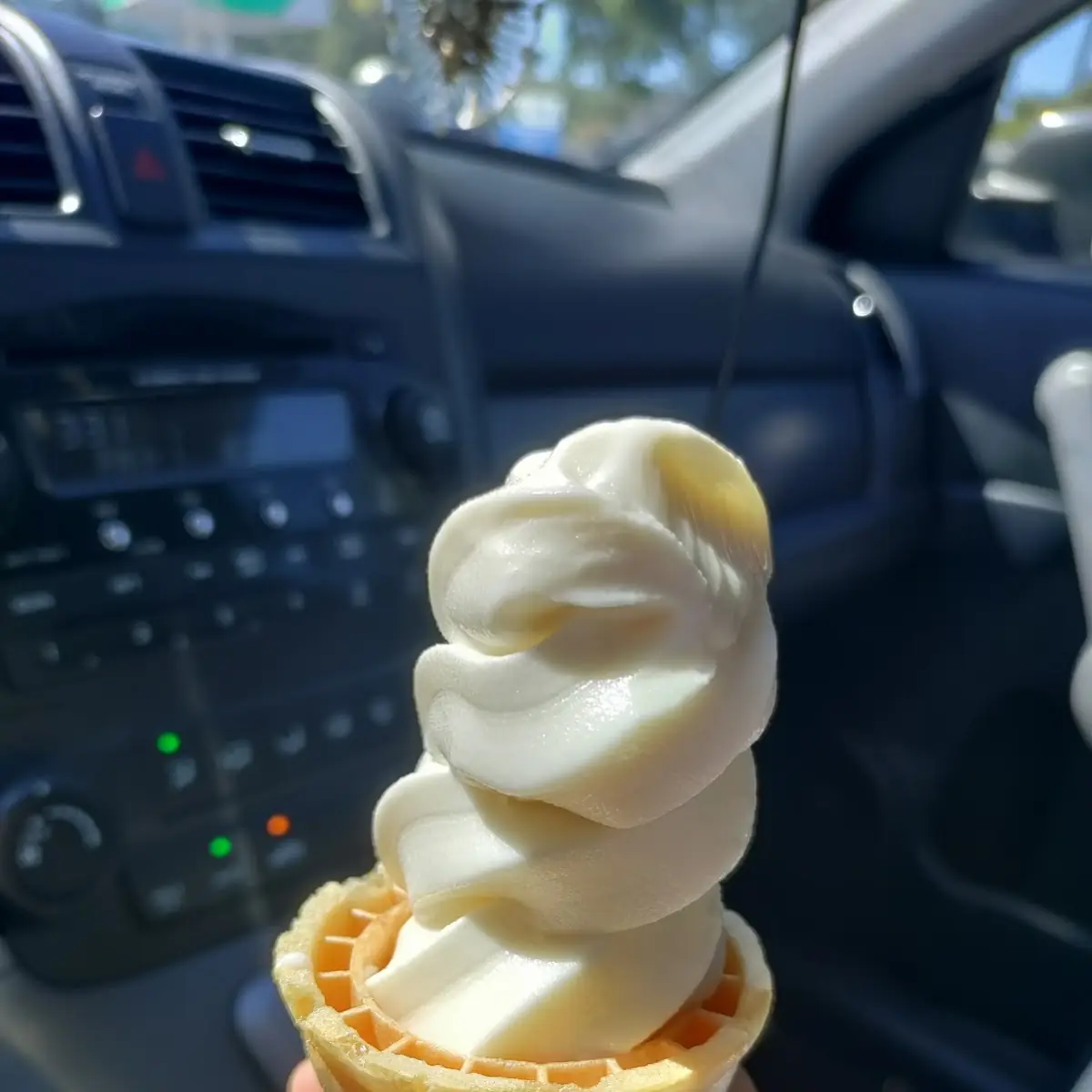 Soft Serve Vanilla Ice Cream Cone