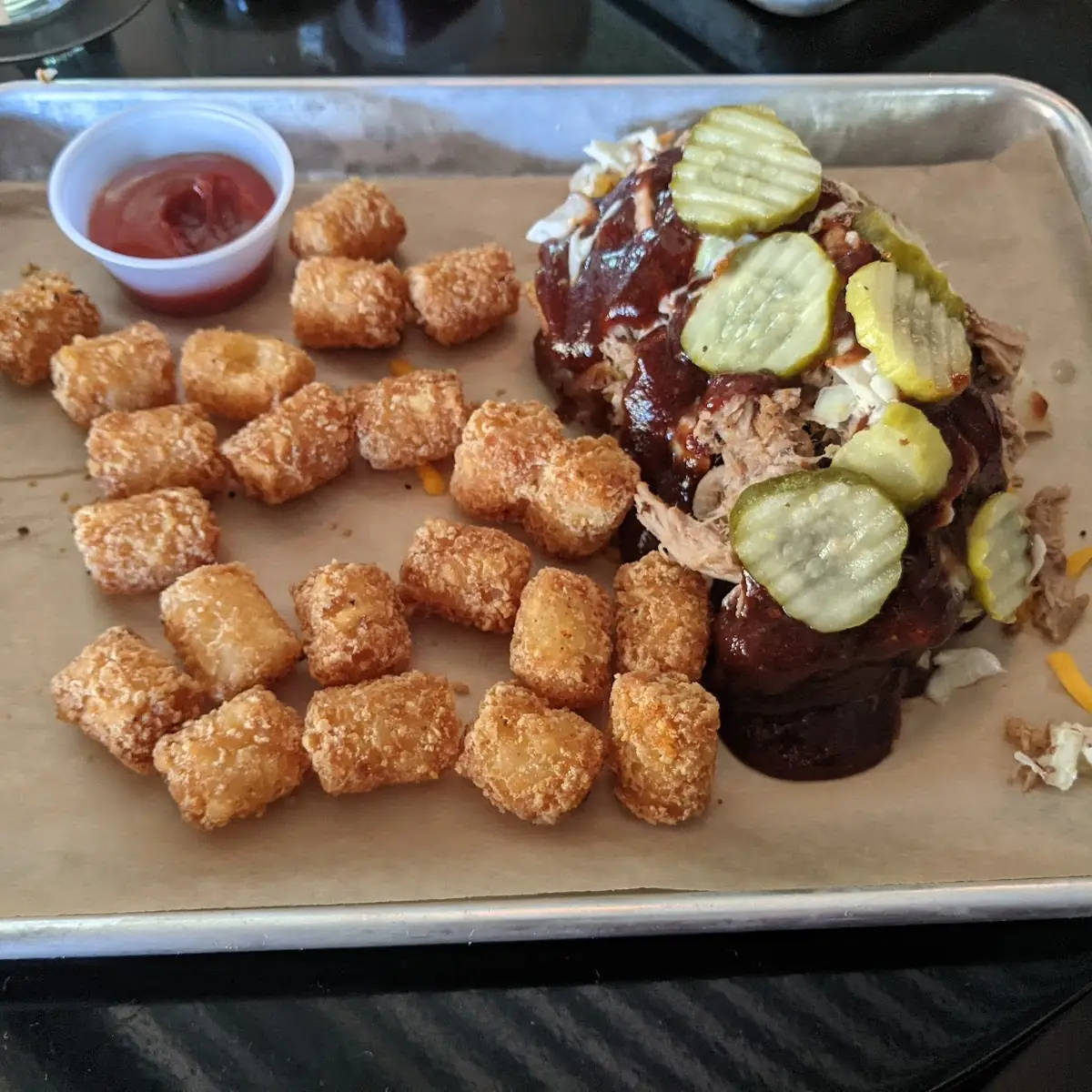 Open Face Pulled Pork Sandwich