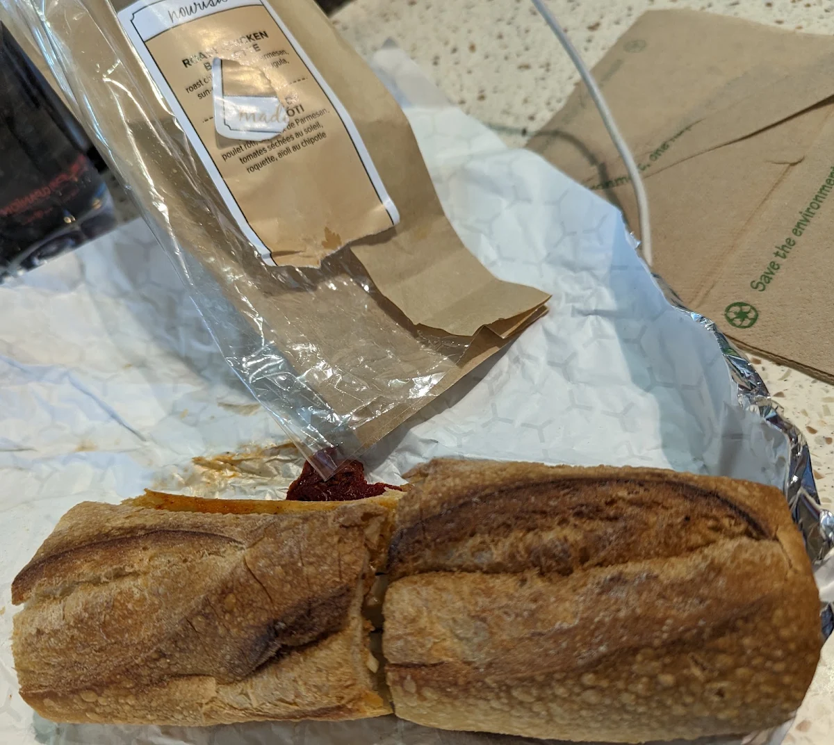 Roast Chicken Baguette, Dirty Apron