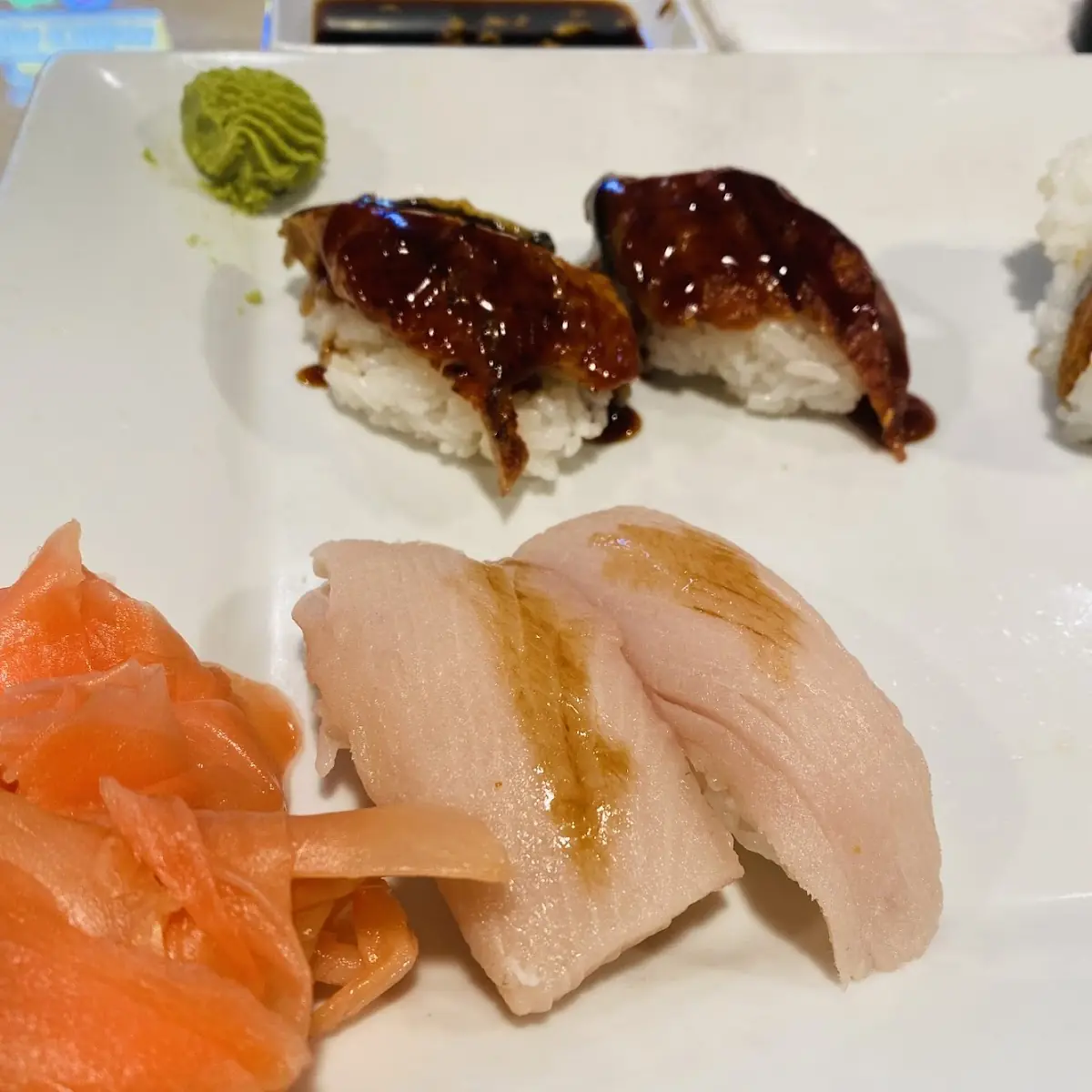 Top Smoked Eel Bottom Yellow Tail