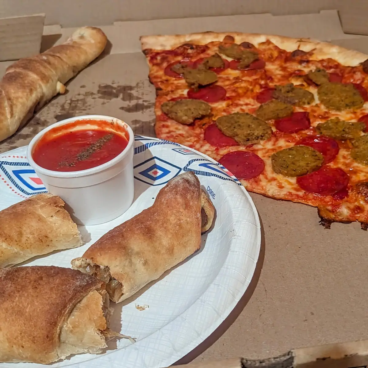 Sausage Roll Pizza Slice