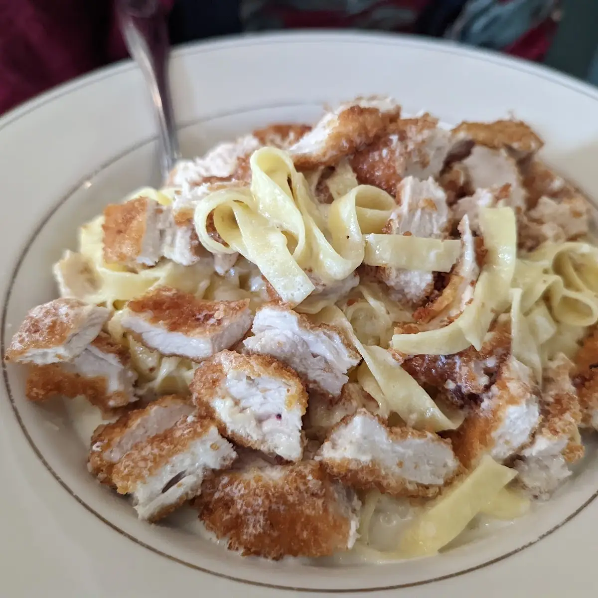 Breaded Chicken Alfredo