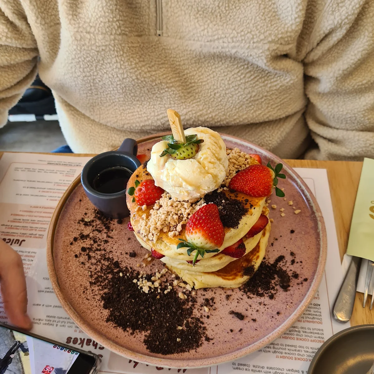 Banana and Strawberry Pancake Stack