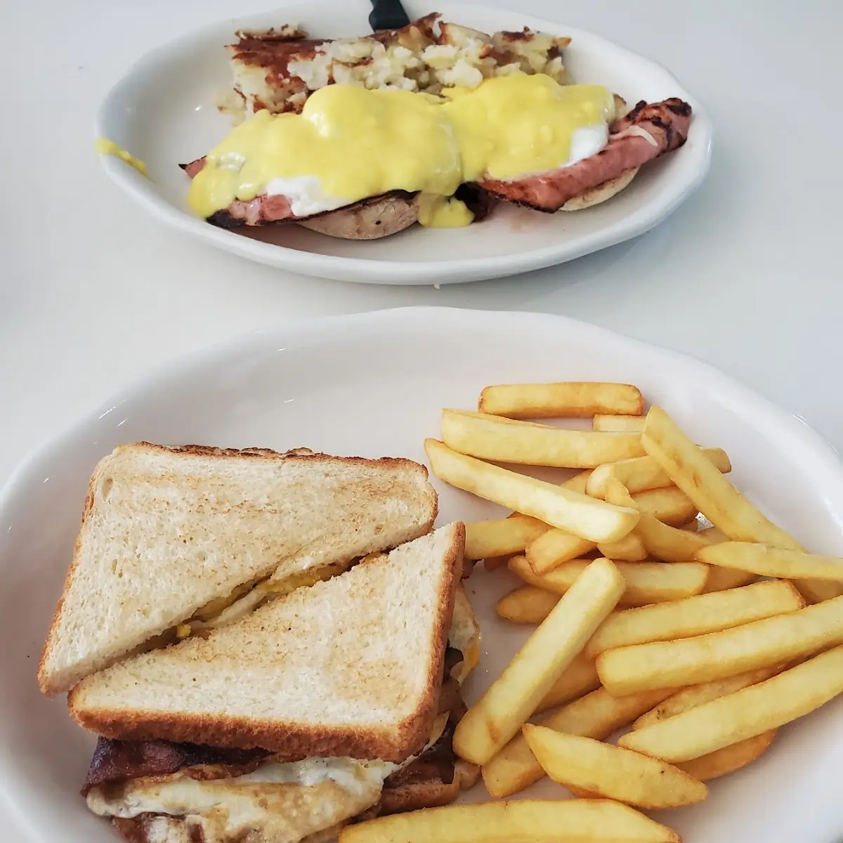 Bacon Egg and Cheese Sandwich and Eggs Benedict