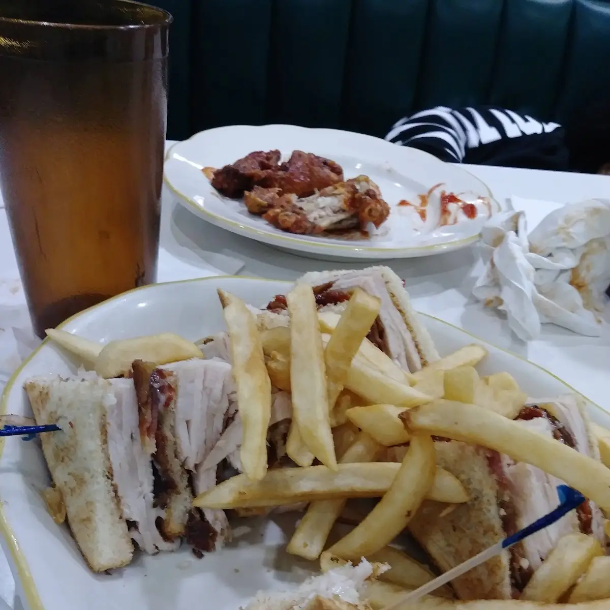 Turkey Club and Fries