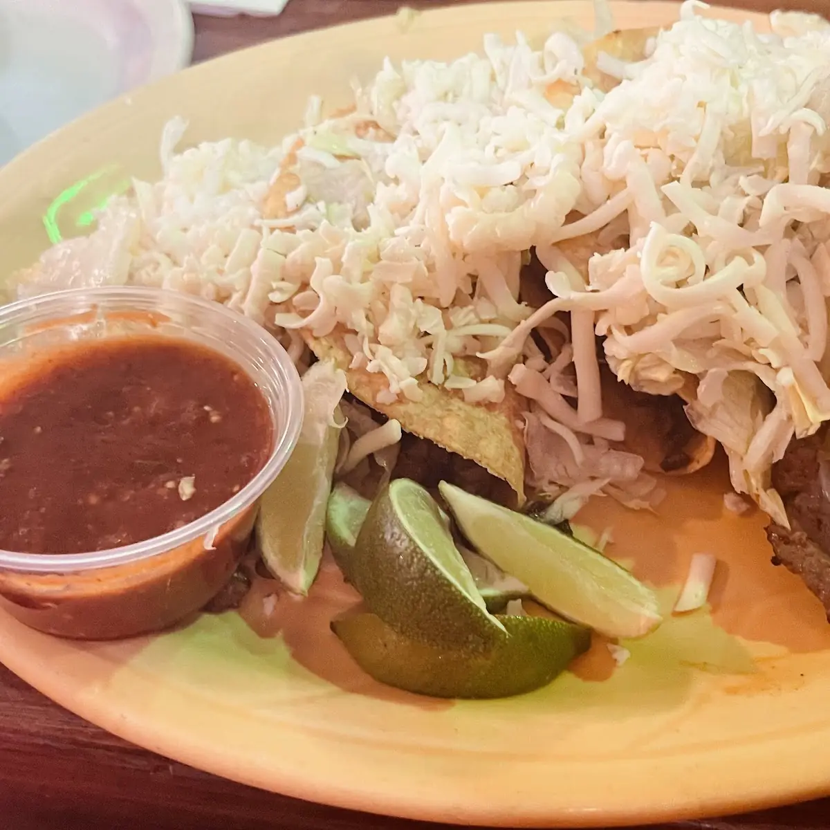 3 Hard Shell Steak Tacos with Salsa