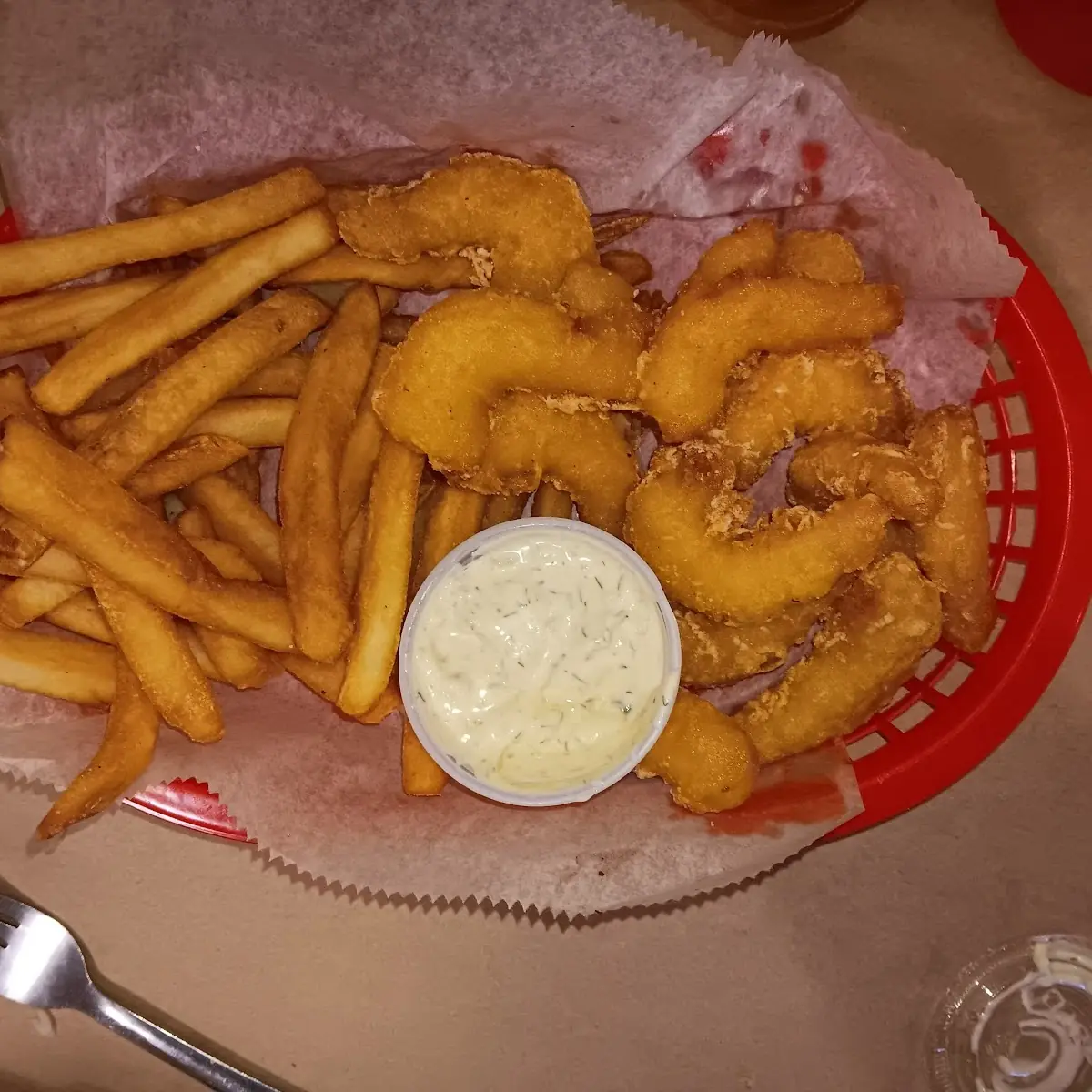 Golden Fried Shrimp with Fries