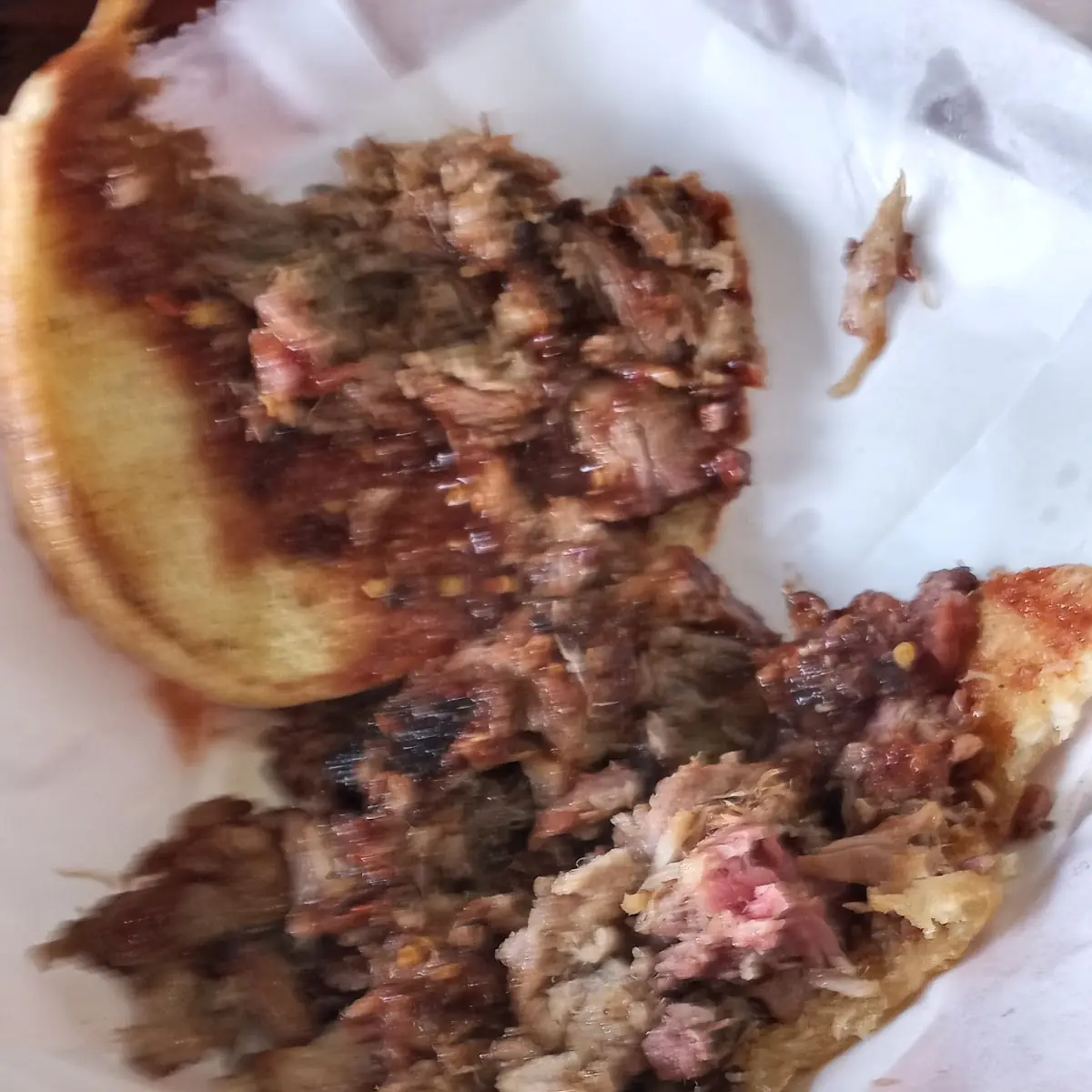 Inside Pulled Pork Sandwich