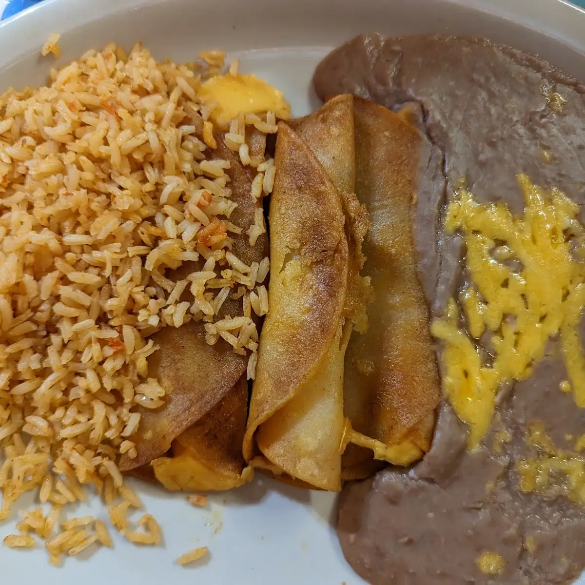 Cheese Enchiladas with Rice and Beans