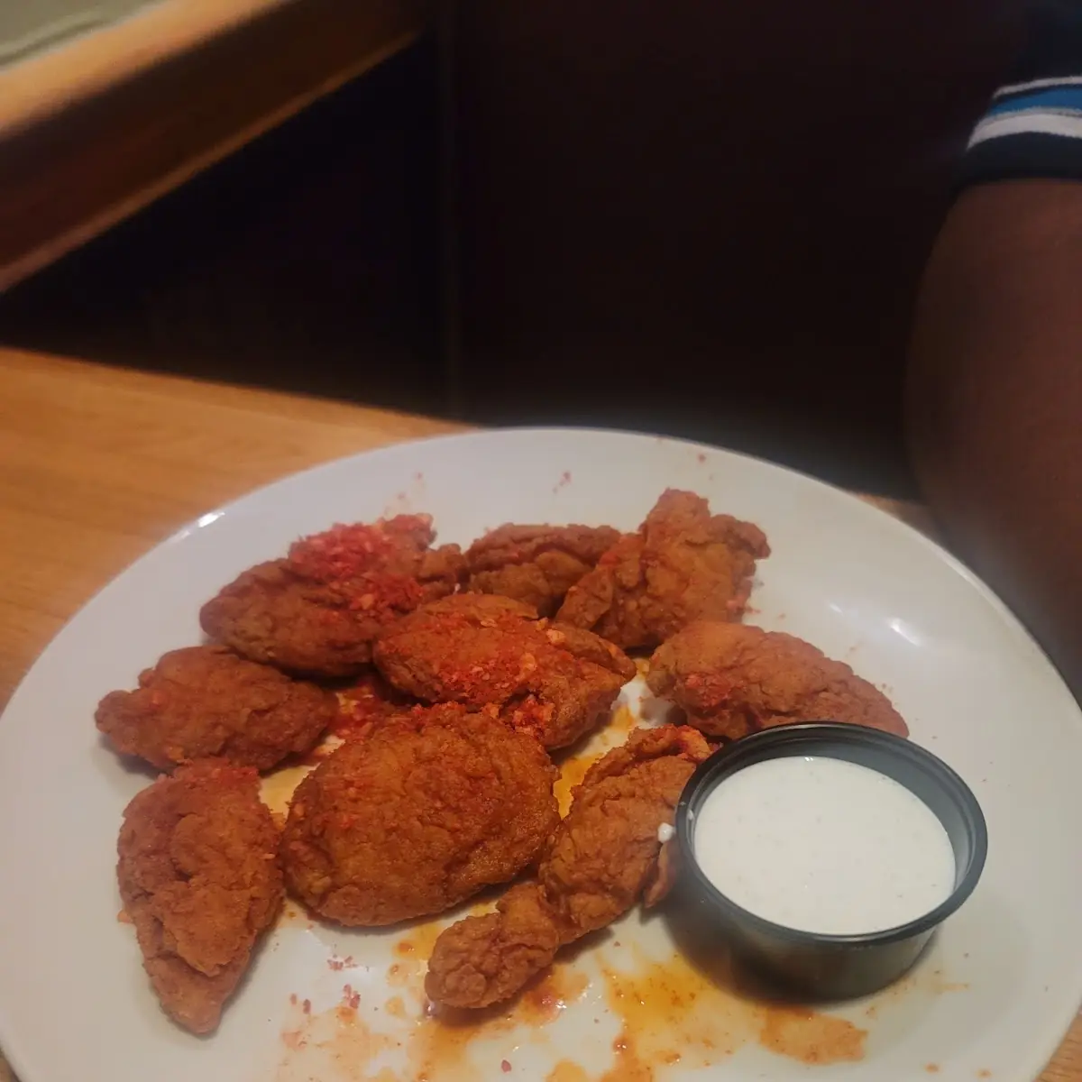 Flaming Hot Cheetos Boneless Wings with Ranch Dressing